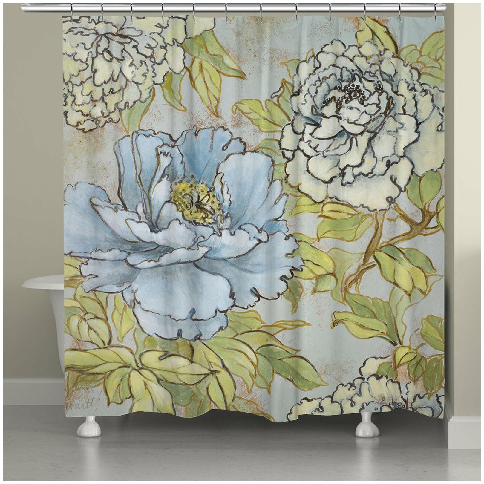 

Laural Home Peony Garden Shower Curtain Blue Green