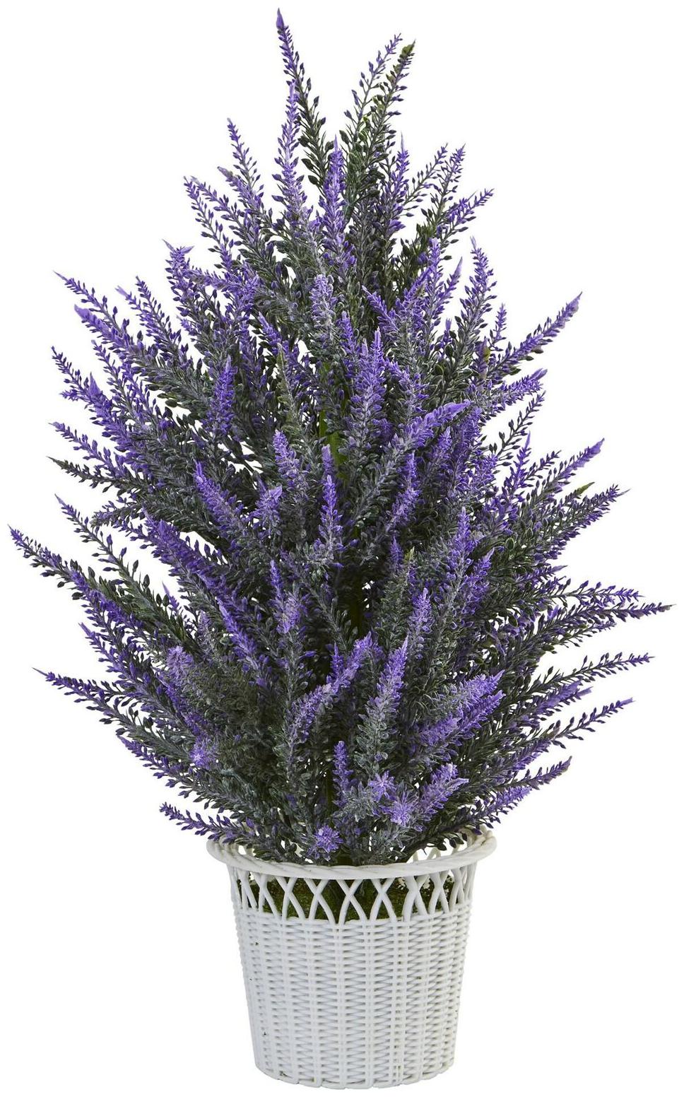 

Lavender in White Planter Artificial Plant