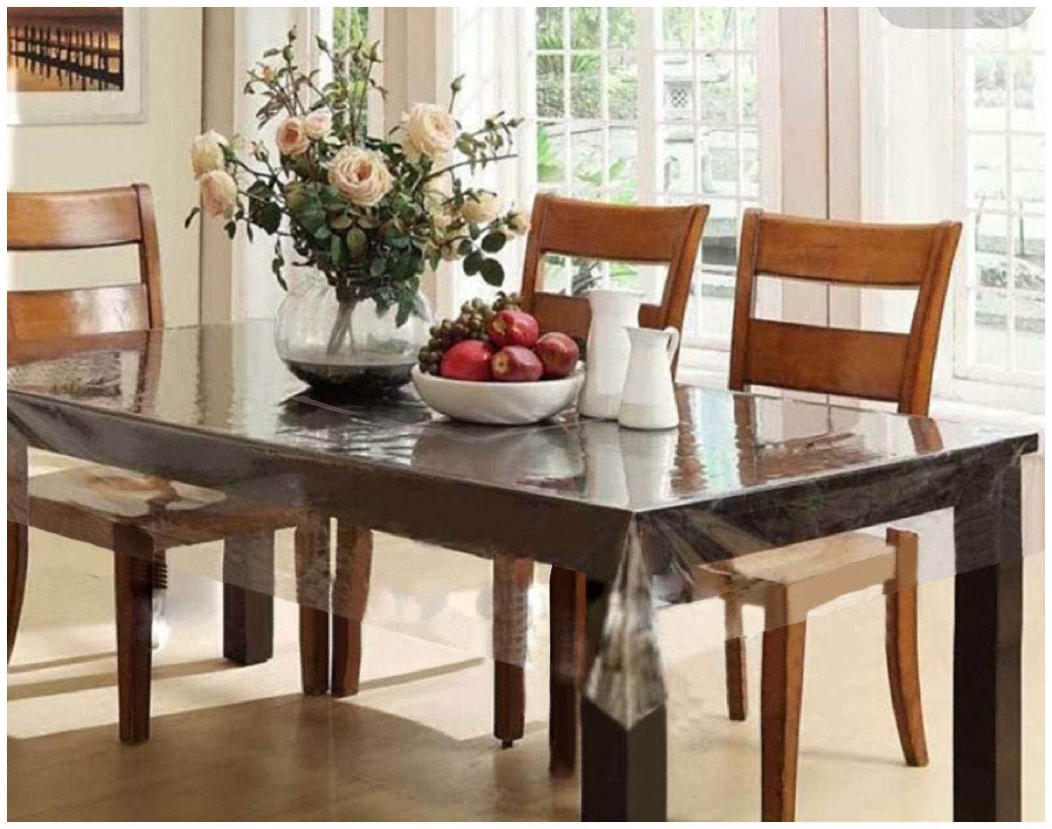 

LAVIMO PVC Dinning table cover plain transparent 60 x 90 inch