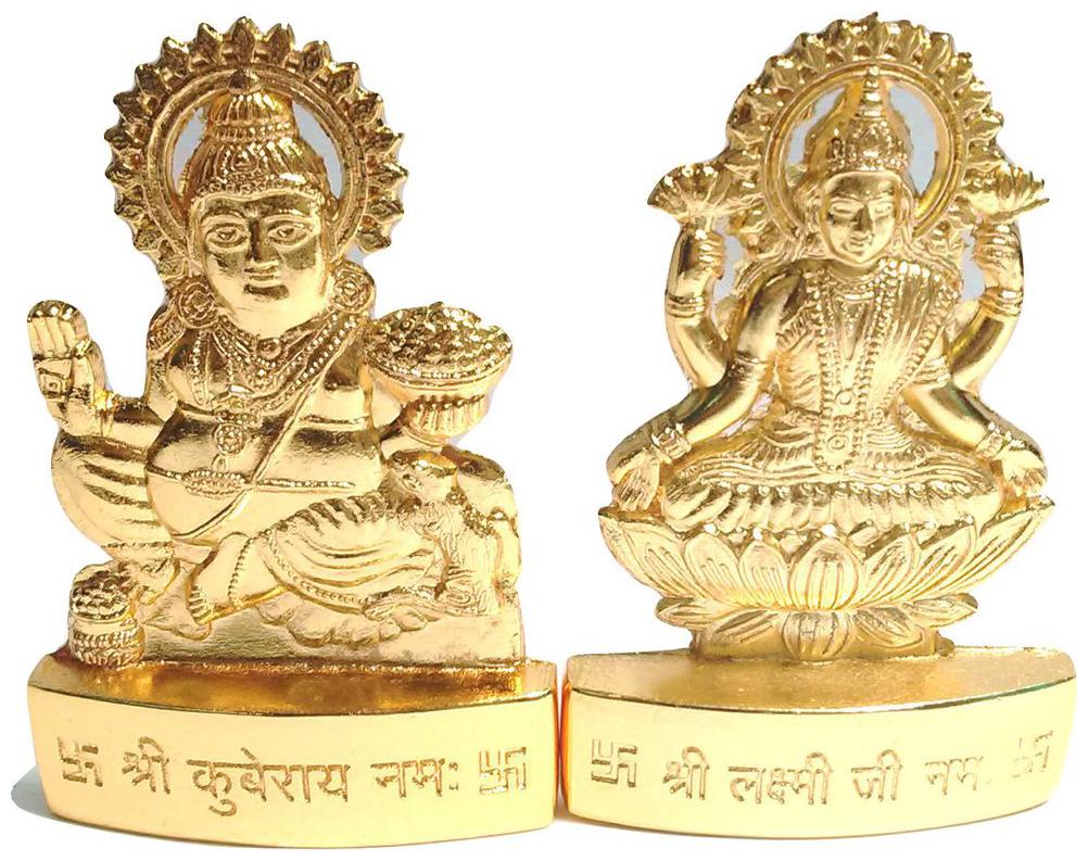 

LAXMI KUBER IDOL GOLD PLATED IDOL MURTI