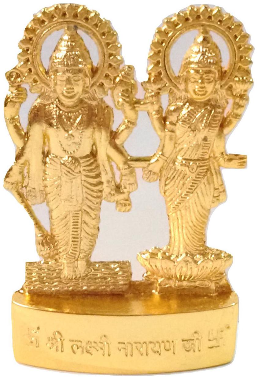 

LAXMI VISHNU IDOL GOLD PLATED IDOL MURTI