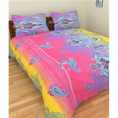 

Laying Style Cotton Floral Double Size Bedsheet ( 1 Bedsheet With 2 Pillow Covers Multi )