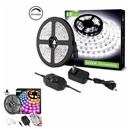 

LE Bundle - 2 itenms 16 4ft Waterproof RGB LED Strip Light and 16 4ft Daylight