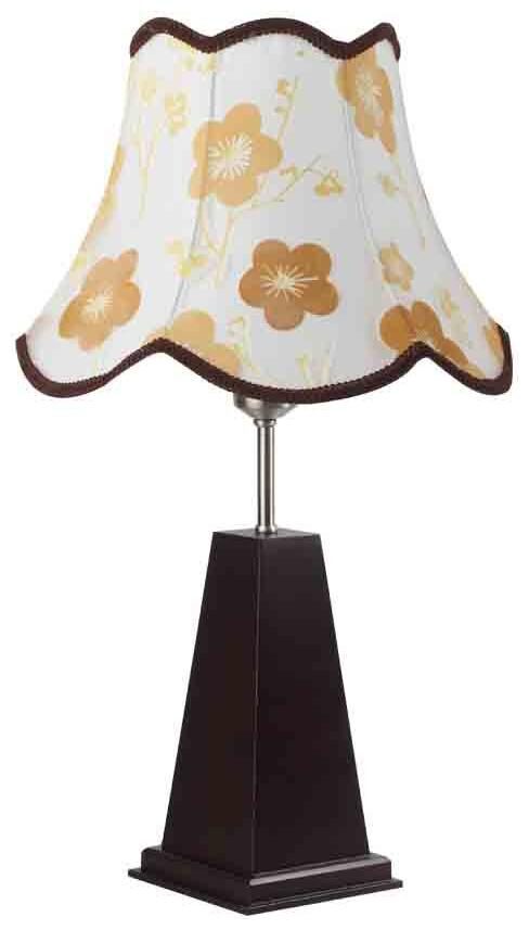 

Learc Dark Wood White With Orange Flowers Table Lamp (50 5Cms X 30Cms) For Bedroom And Living Room Tl5005A
