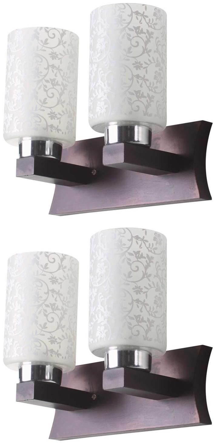 

LeArc Designer Lighting WL1922 Contemporary Glass-Metal-Wood Wall Lights