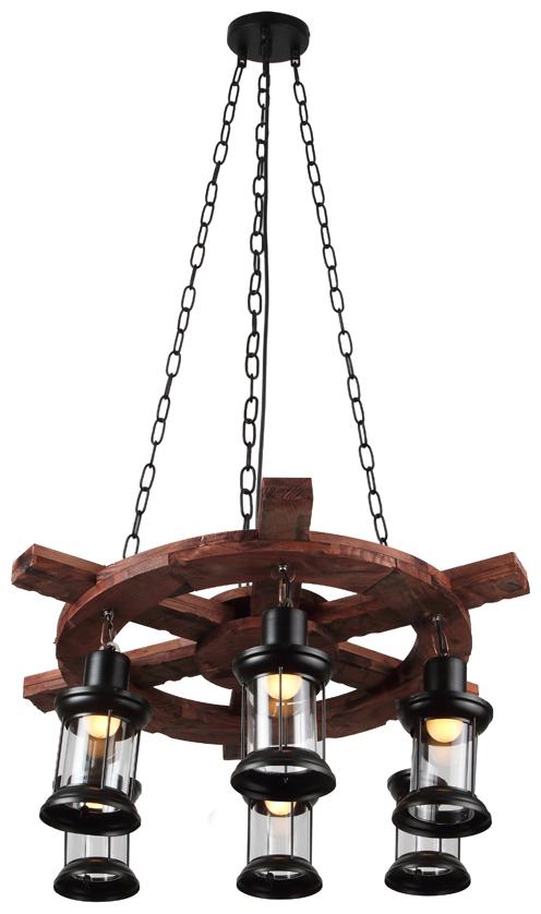 

Learc Designer Lighting Wood Glass Pendent HL5033-6