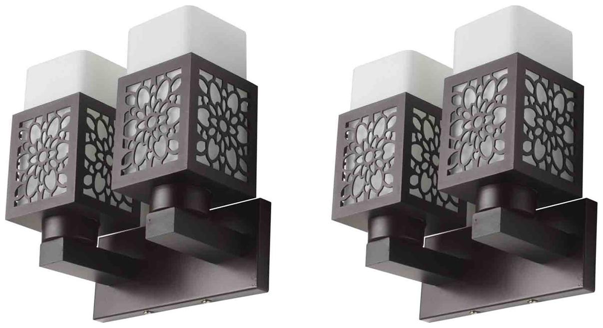 

LeArc Designer Lighting WL1814 Contemporary Glass-Metal-Wood Wall Lights