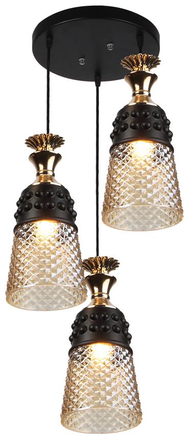 

Learc Designer Lighting Glass-Metal Pendent Multiples HL5029-3