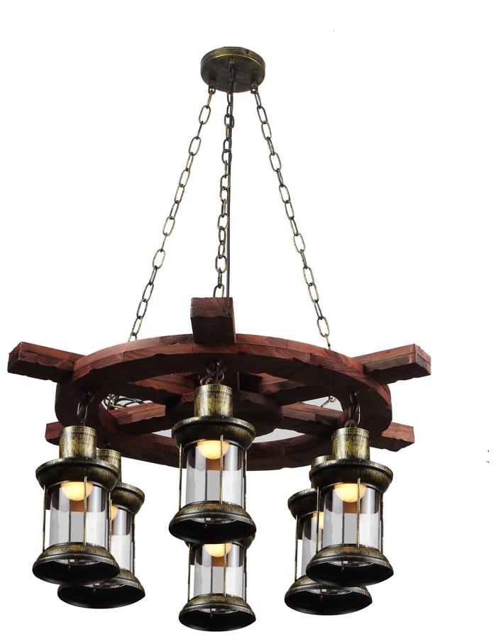 

Learc Designer Lighting Wood Glass Pendent HL5034-6