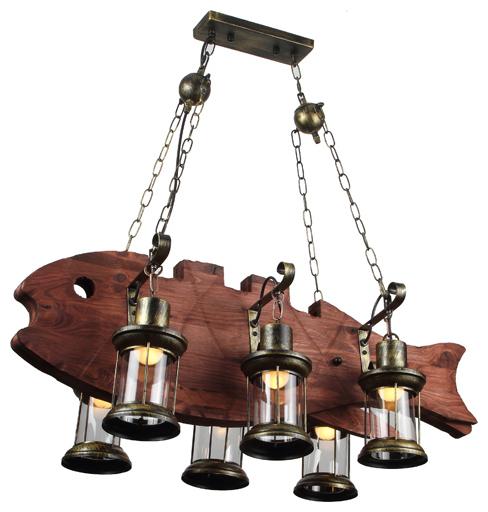 

Learc Designer Lighting Wood Glass Pendent HL5036-6