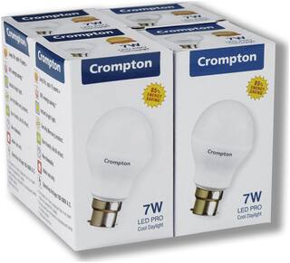 Crompton 7 W B22 LED Bulb, Cool Day Light (Pack of 4)