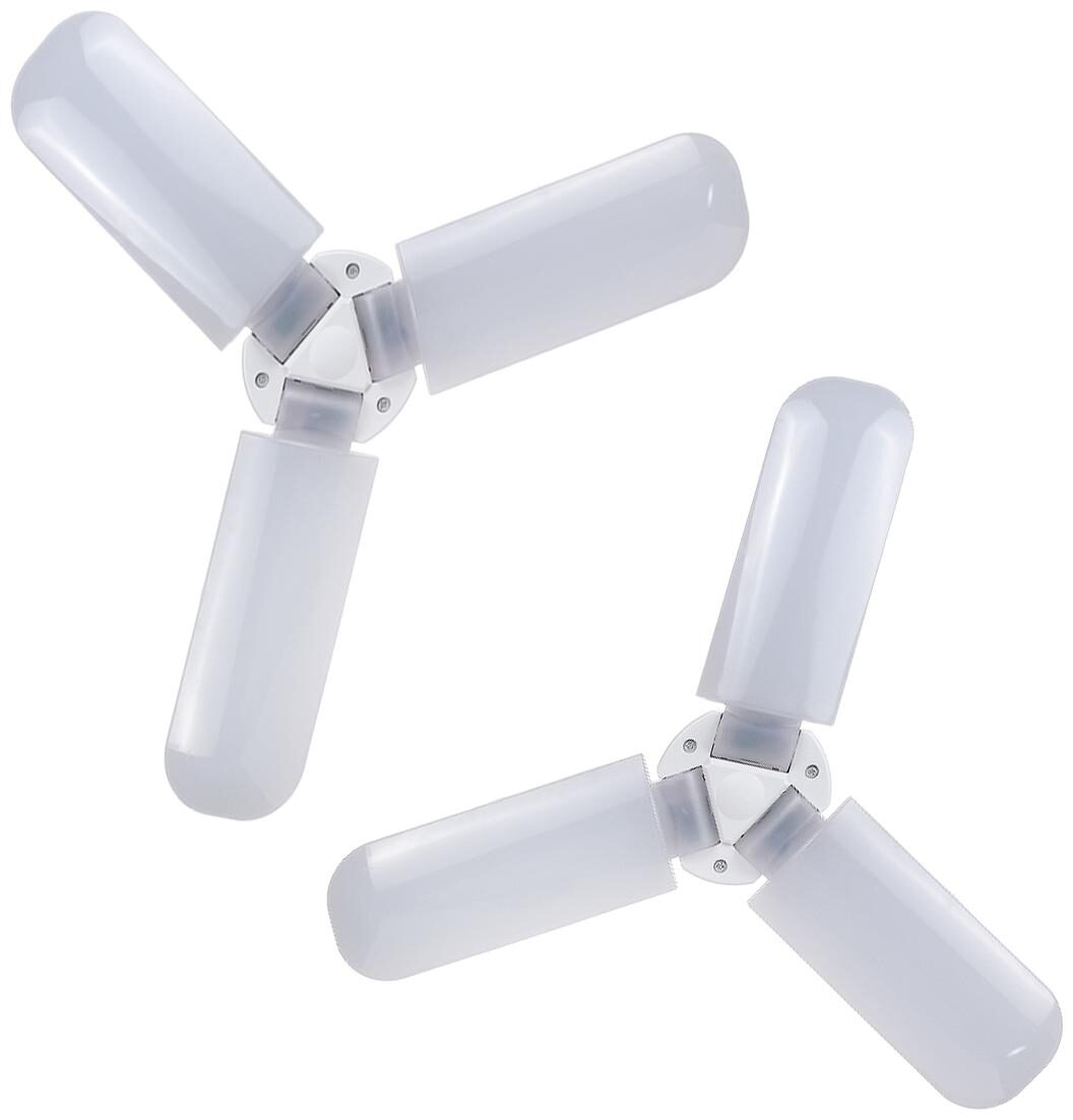 

LED Bulb Cool White 45 watt Fan Shaped Three Blades Foldable B22 Base 2 Pack