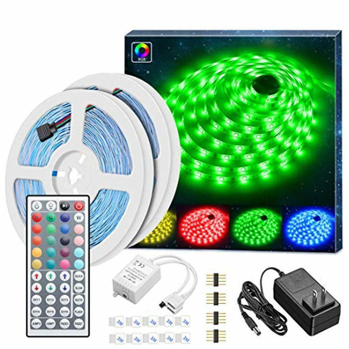 

Led Strip Lights Kit MINGER 32 8Ft RGB Light Strip with Remote Controller Box