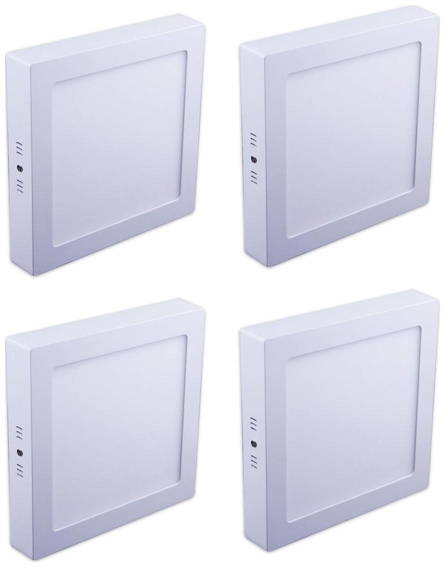 

Led Surface (Ceiling Mount) Panel Square Style Cool white (12 00 W) Set of 4 C-pin