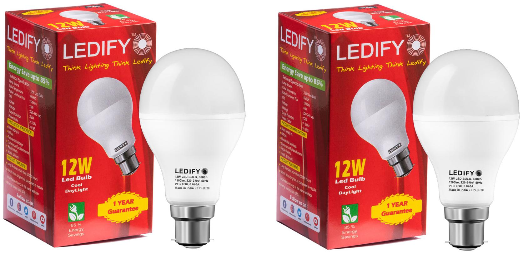

LEDIFY 12W Round B22 LED Bulb Pack of 2