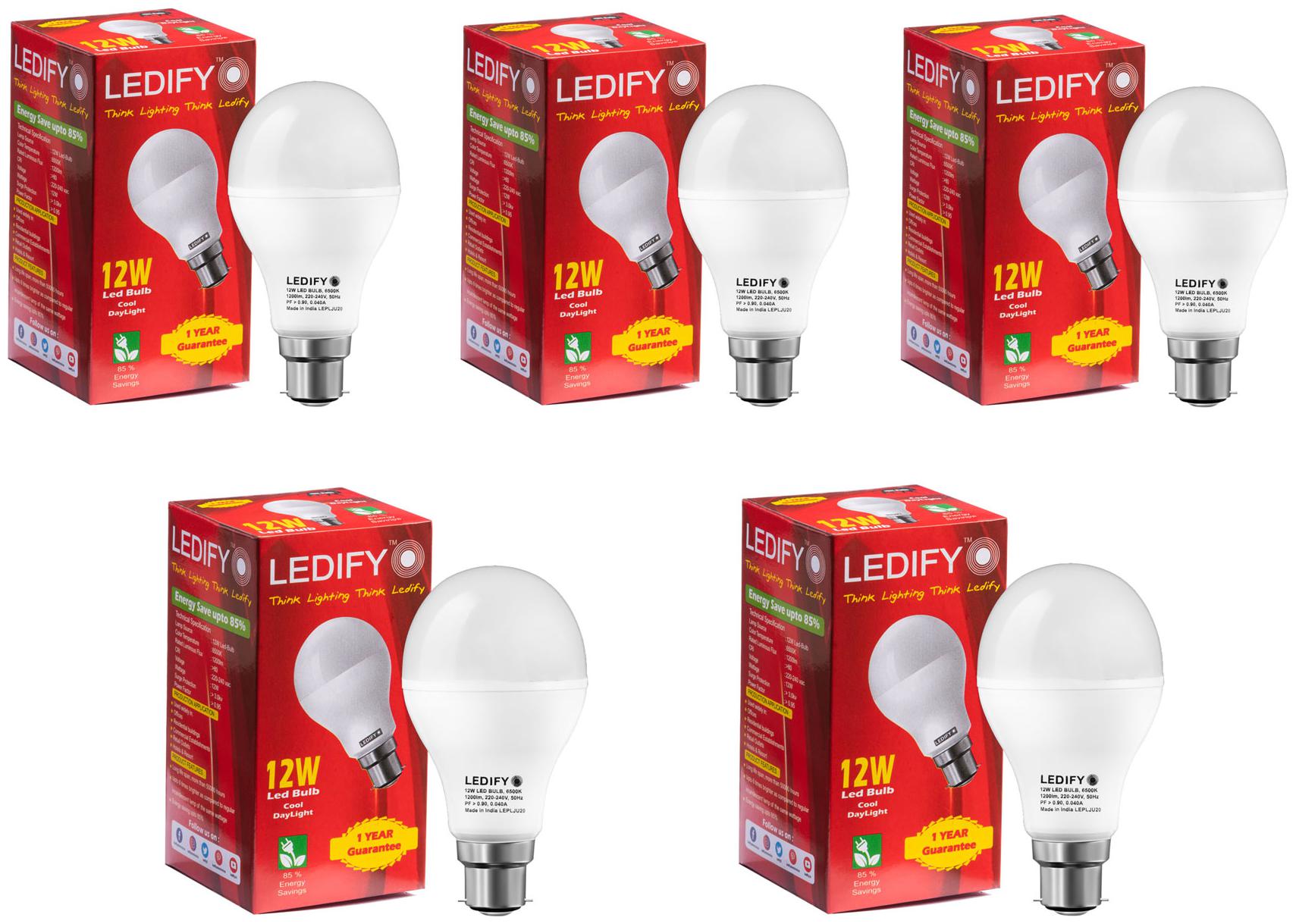 

LEDIFY 12W Round B22 LED Bulb Pack of 5