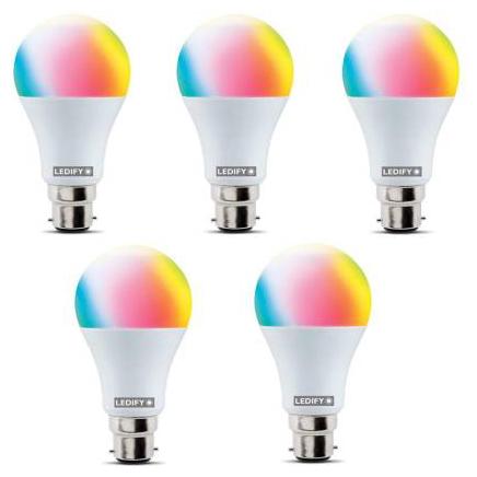 

LEDIFY 9 W Round B22 LED Bulb (Multicolor Pack of 5)