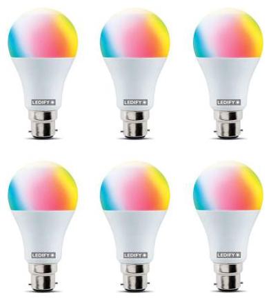 

LEDIFY 9 W Round B22 LED Bulb (Multicolor Pack of 6)