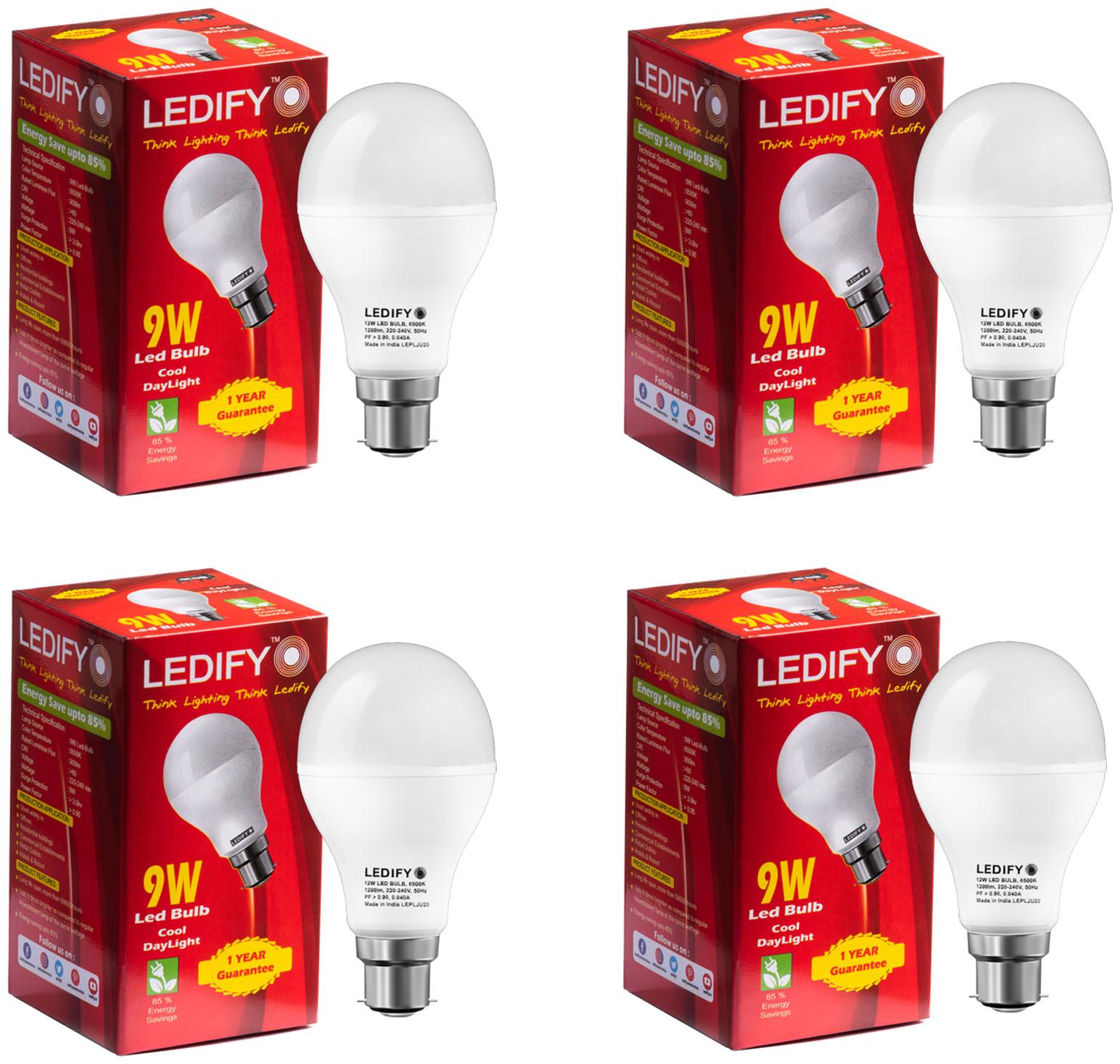 

LEDIFY 9W Cool Day Light Led Bulb Pack of 4