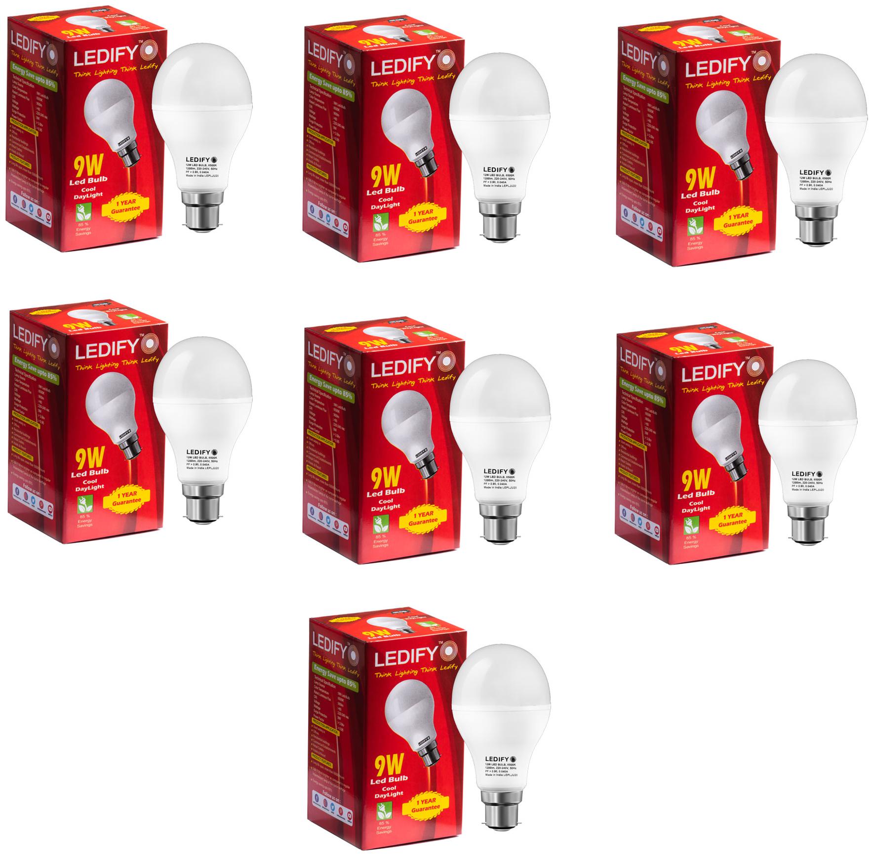 

LEDIFY 9W Cool Day Light Led Bulb Pack of 7