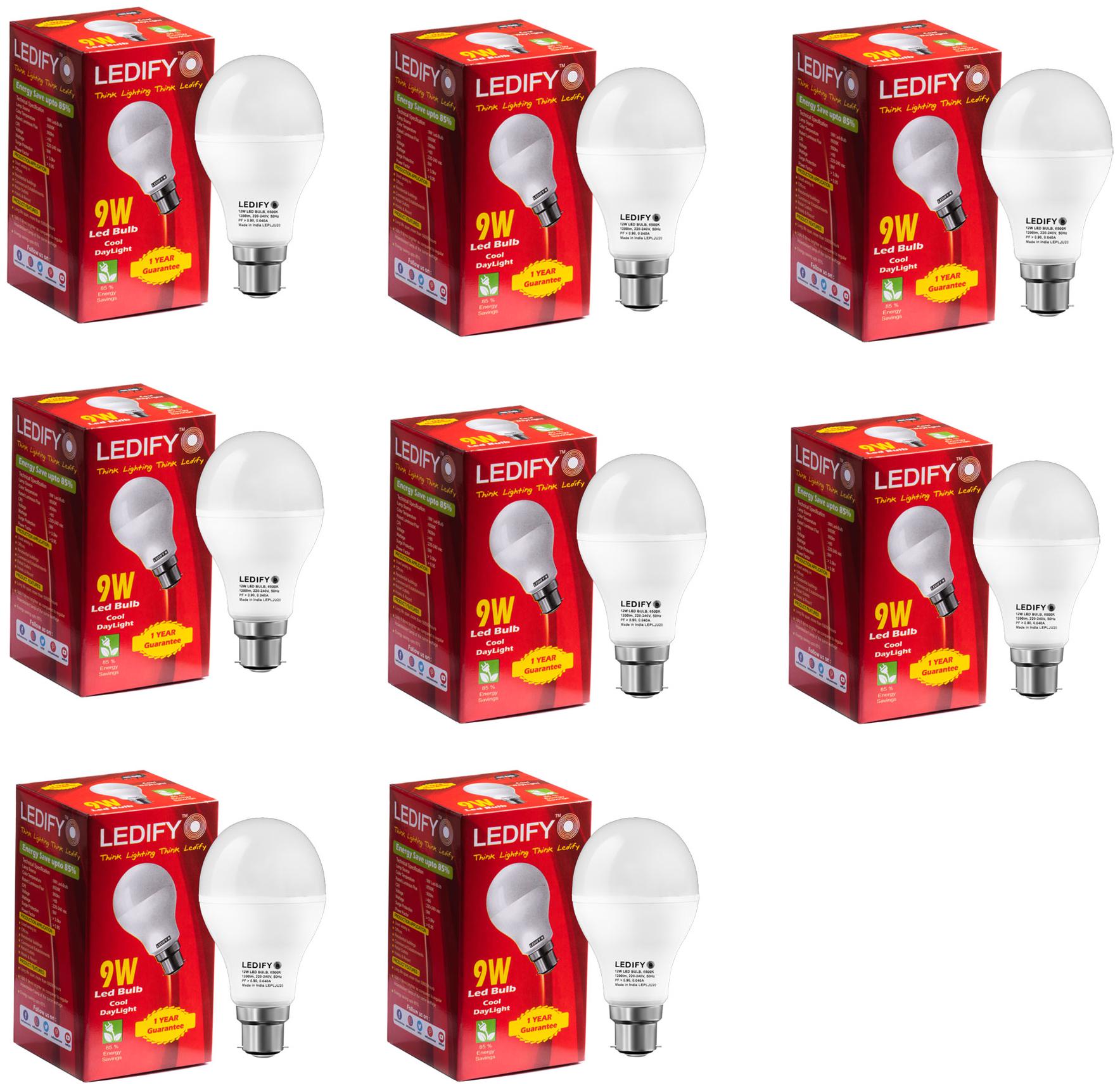 

LEDIFY 9W Cool Day Light Led Bulb Pack of 8