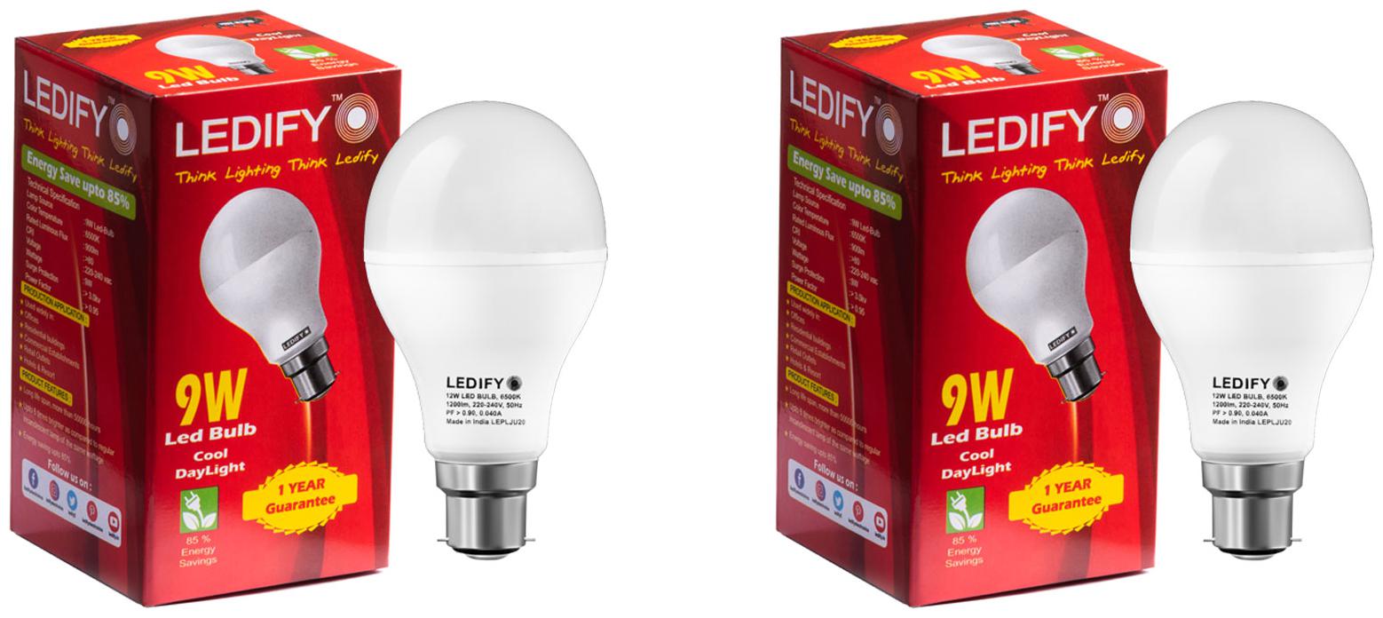 

LEDIFY 9W Cool Day Light Led Bulb Pack of 2