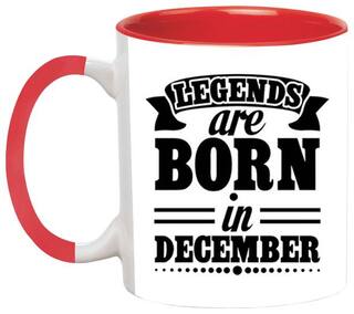 Legends are Born in December Ceramic Coffee Black Mug by Ashvah-Mug-1913-Red