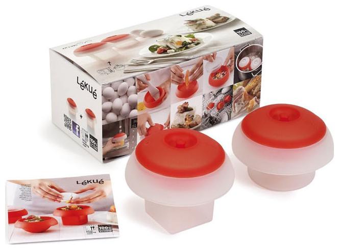 

Lekue Ovo Silicone Red And White Egg Tools- Set Of 2