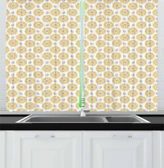 Buy Lemons Kitchen Curtains 2 Panel Set Window Drapes 55 X 39