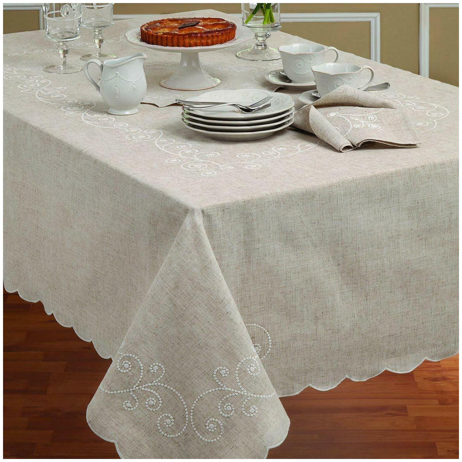 

Lenox French Perle 60-Inch x 84-Inch Oblong Tablecloth in Linen