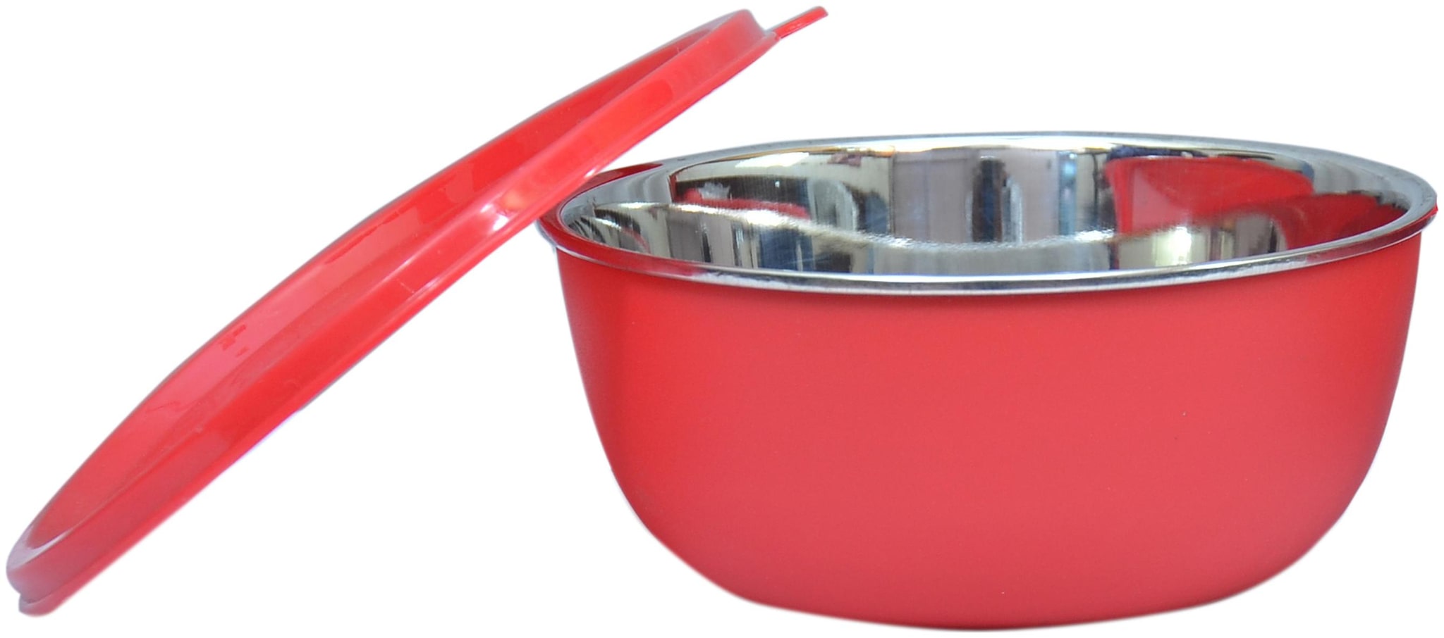 

LEOPINE Stainless Steel Plastic Coated Red Cereal Bowl (Set of 1)-13 cm Each