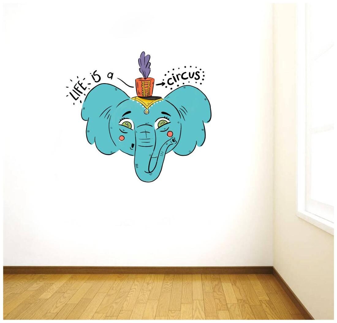 

Rawpockets Wall Stickers Life is a Circus Quote and Elephant