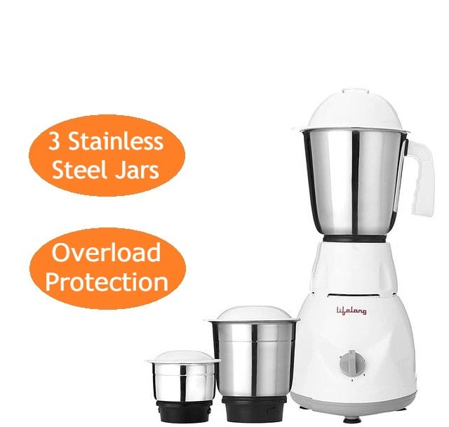 

Lifelong POWER PRO 500 W Mixer Grinder ( White 3 Jars )