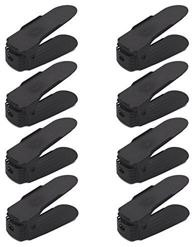 

Lifestyle-You Adjustable Shoe Slots Organizer Shoe Storage Rack Space Saver Rack Holder (Black Pack of 8)