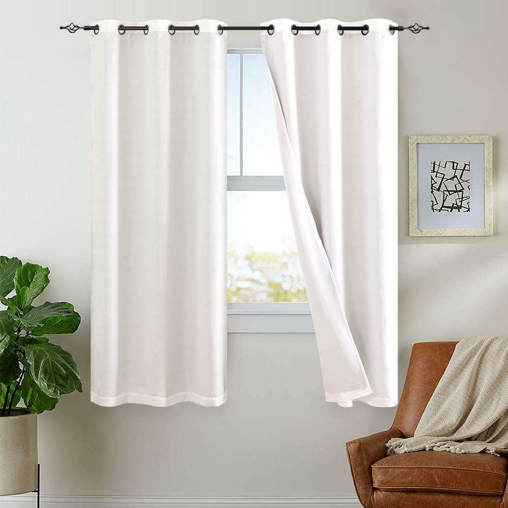 

Lined Thermal Blackout Curtains Light Blocking for Bedroom Grommet 2 Panels