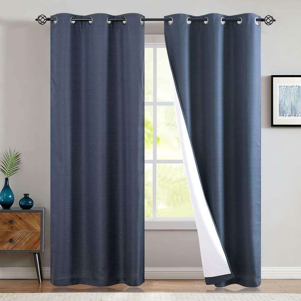 

Lined Thermal Blackout Curtains Light Blocking for Bedroom Grommet 1 Panel
