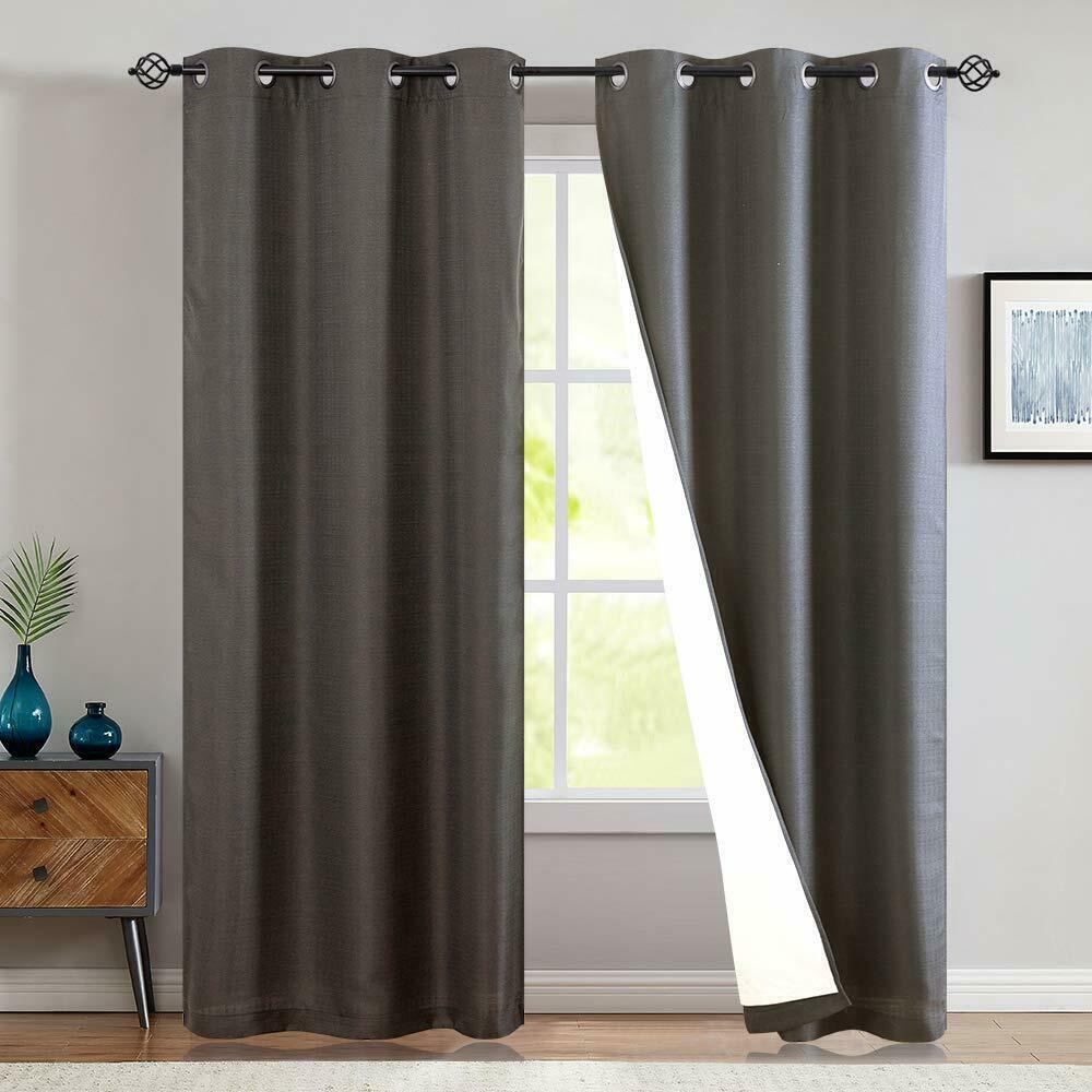 

Lined Thermal Blackout Curtains Light Blocking for Bedroom Grommet 1 Panel