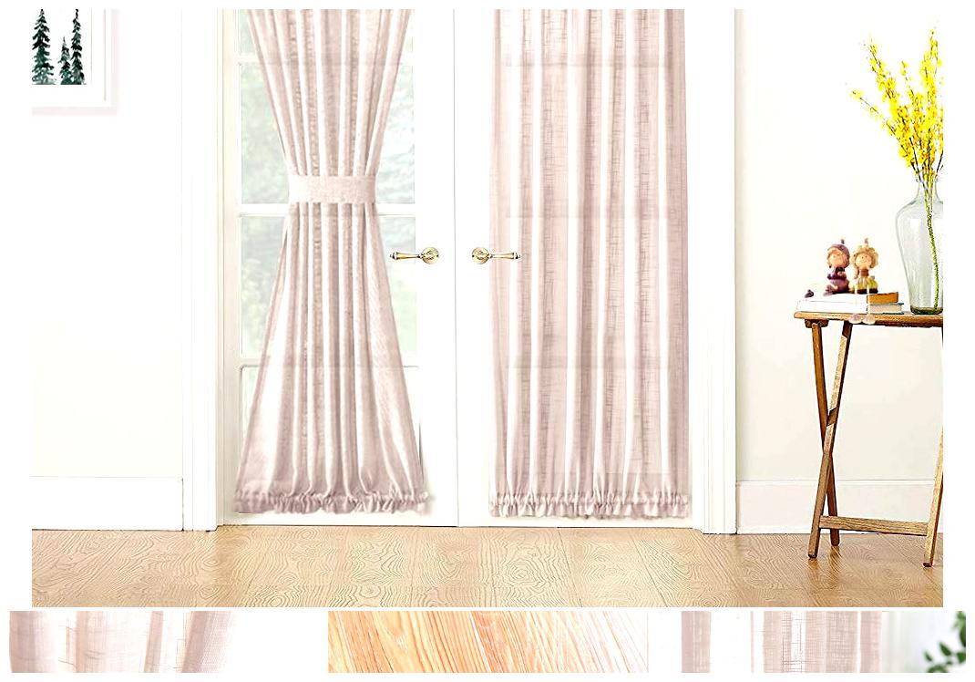 

Linen Textured French Door Curtains Solid 2 Panels French Door Panels with 2
