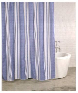 Linenwalas Pvc Designer Bathroom Shower Curtain 72x78 Marl Stripe