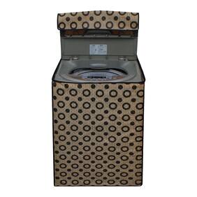 Lithara Beige Printed Cover for LG T72CMG22P 6.2Kg Fully Automatic Top Loading Washing Machine