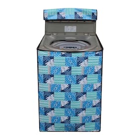 Lithara Blue Printed Cover for LG T72CMG22P 6.2Kg Fully Automatic Top Loading Washing Machine