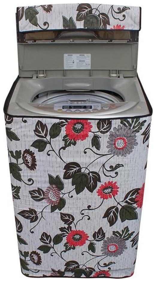

Lithara Floral And Leafy Multi Coloured Waterproof Dustproof Washing Machine Cover For LLOYD Slick Swirl LWDD80UV Fully Automatic Top Load 8 kg washing machine