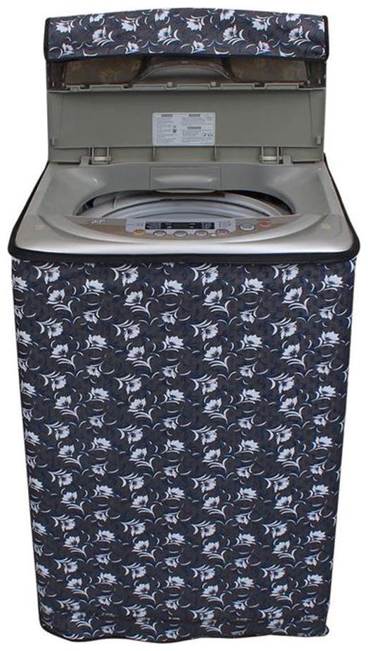 

Lithara Floral Grey Coloured Waterproof Dustproof Washing Machine Cover For LLOYD Hot Spin LWMT72H Fully Automatic Top Load 7 2 kg washing machine
