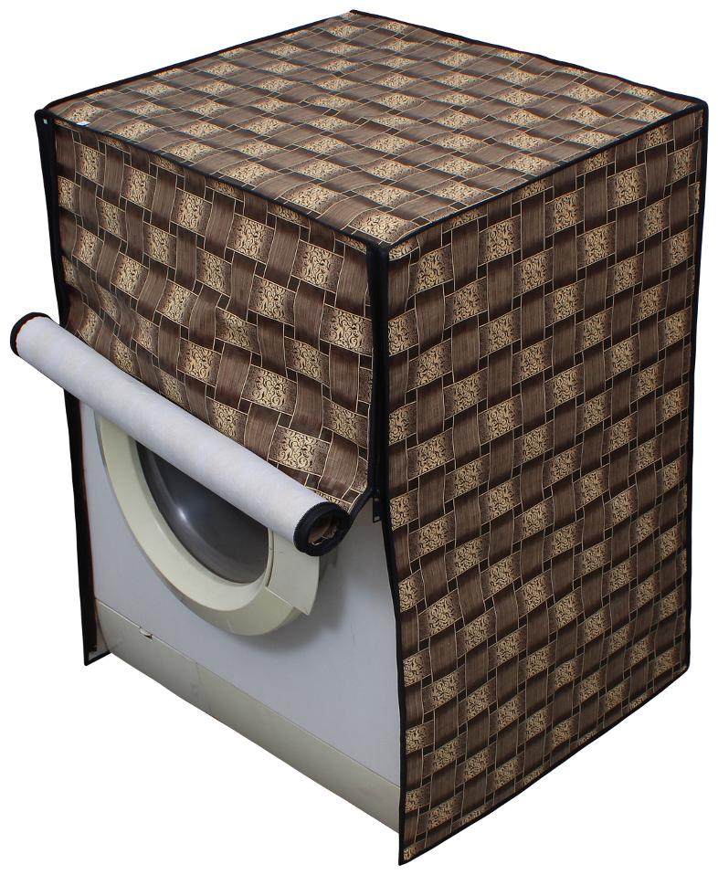 

Lithara Golden Printed Washing Machine Cover for Fully Automatic Front Load LG F80E3MDL2 5 5kg Model