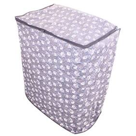 Lithara Grey Floral Washing Machine Cover For Semi Automatic Machine For Panasonic Na-w68b2hrb 6.8 Kg Washing Machine