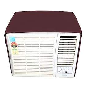 Lithara Maroon waterproof and dustproof window ac cover for Carrier Estrella CACW12ES3S2 1 Ton 3 star AC