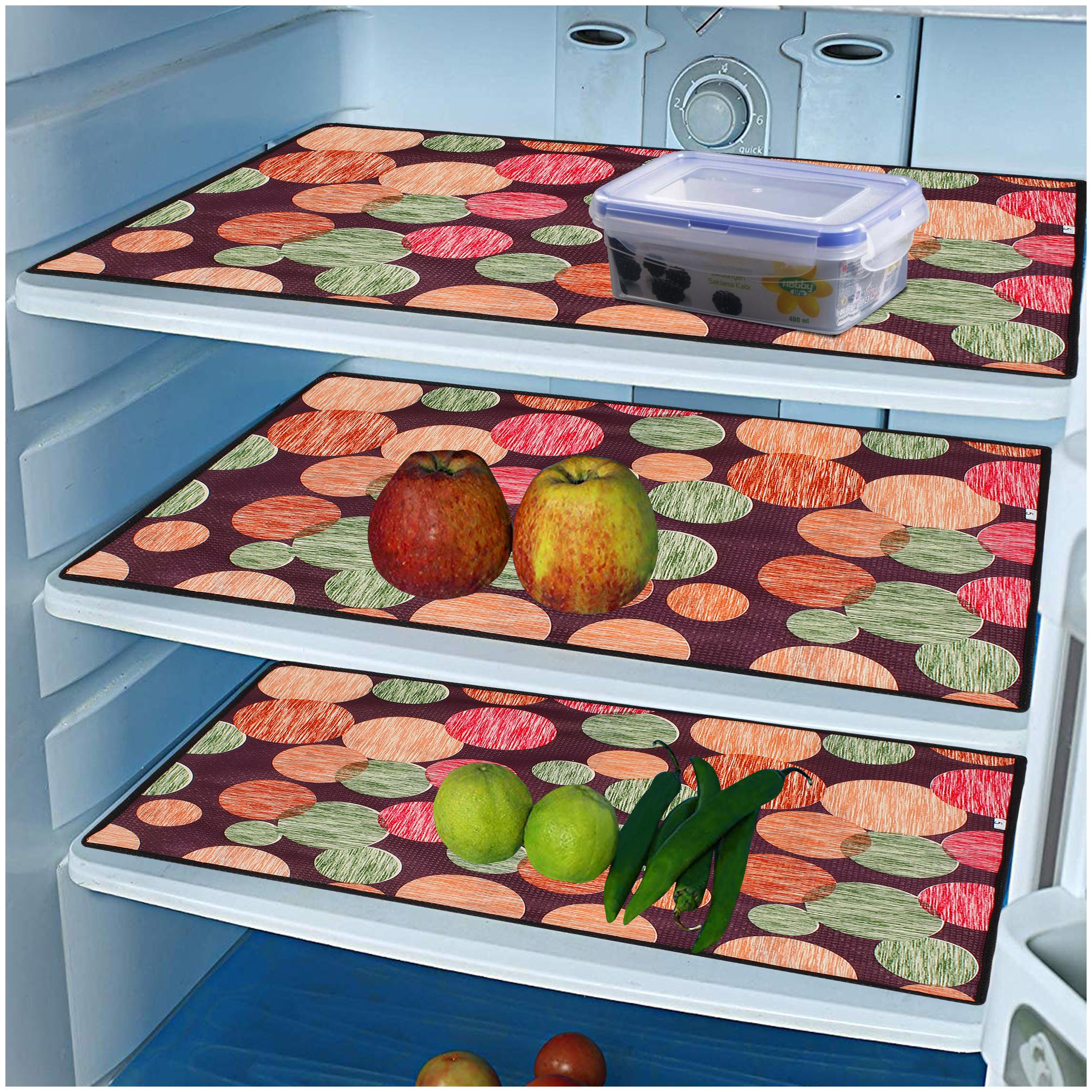

Lithara Printed Designer Pack of 3 Fridge Drawer Mat