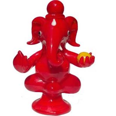 

Little Red Ganesha With Laddoo crystal-33