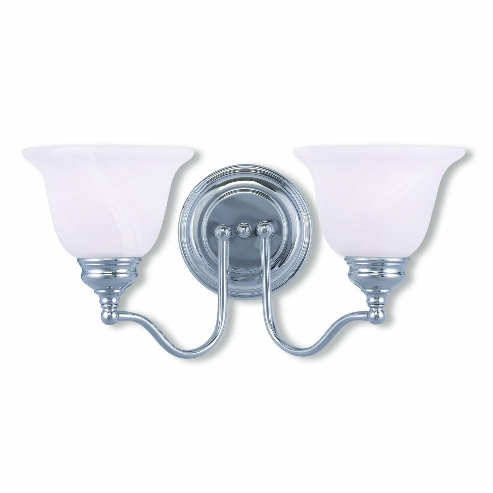 

Livex Lighting Essex Silver Steel Alabaster Glass 2-light Silver