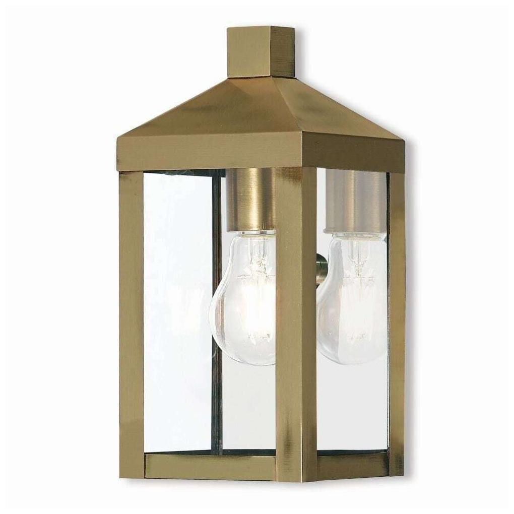

Livex Lighting 1-light Antique Brass Outdoor Wall Lantern Gold